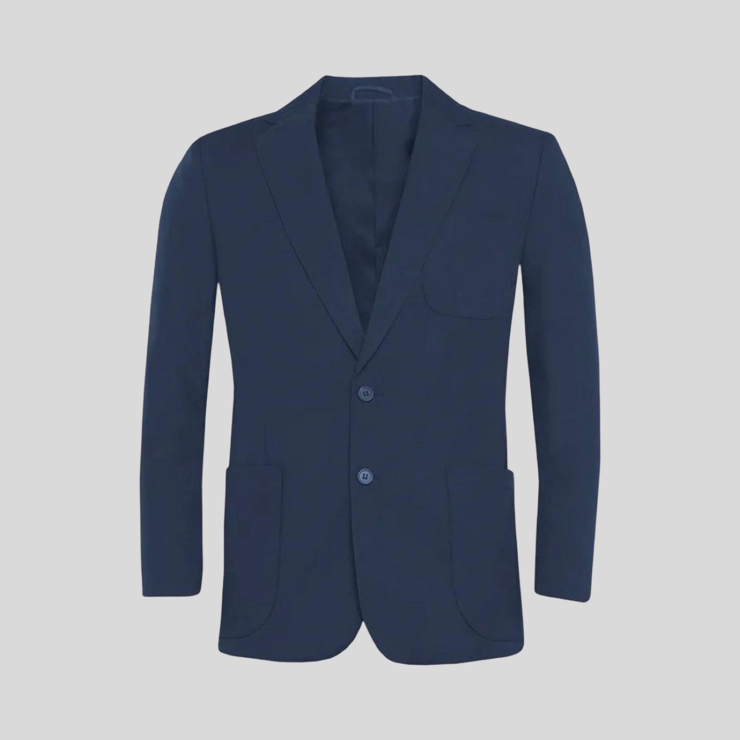 Plain Navy Square Pocket Blazer