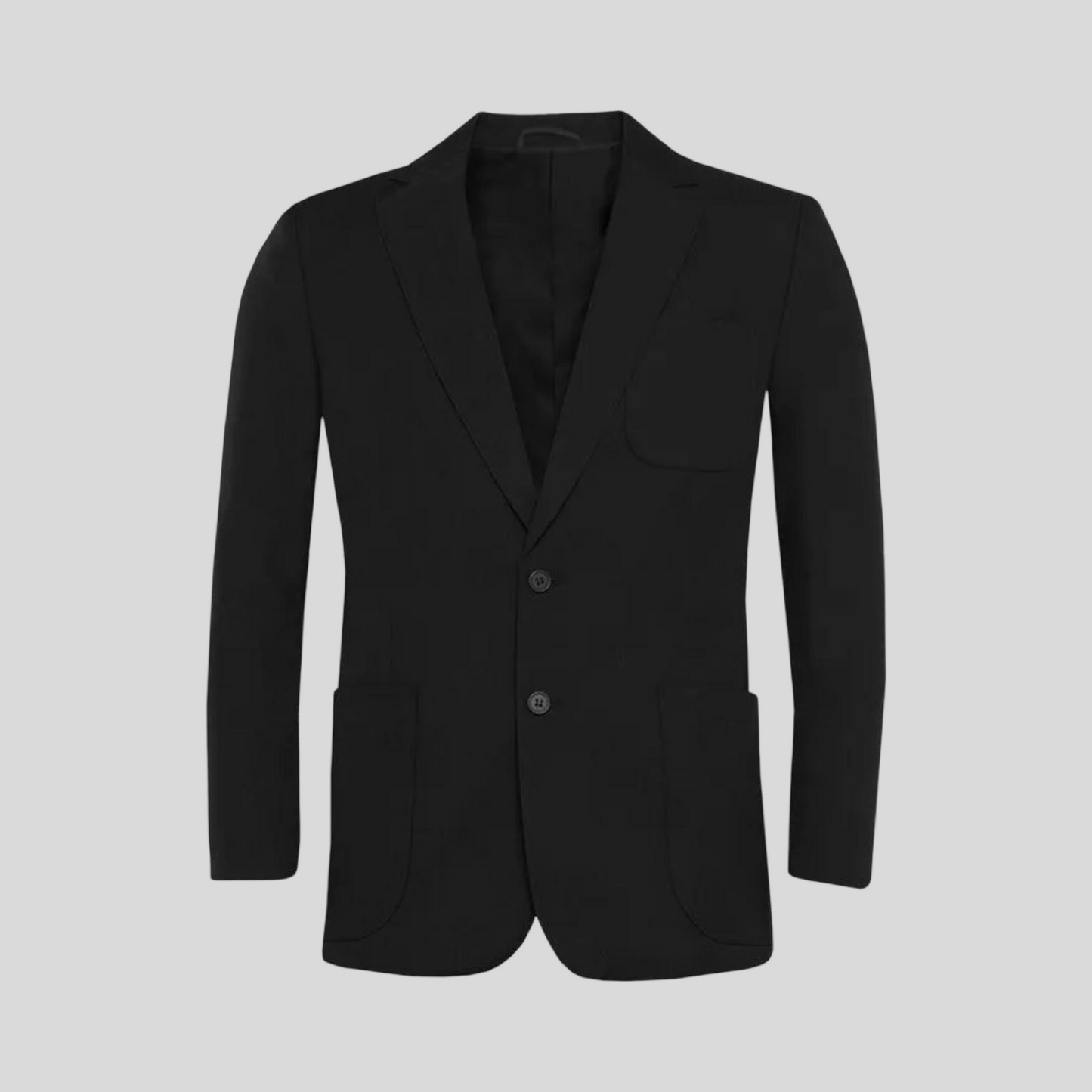 Plain Black Square Pocket Blazer