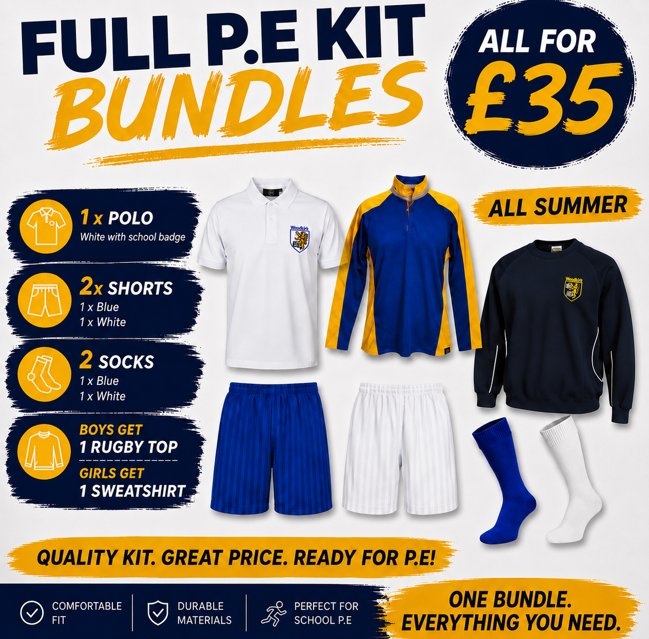 Woodkirk Full P.E Kit Bundle