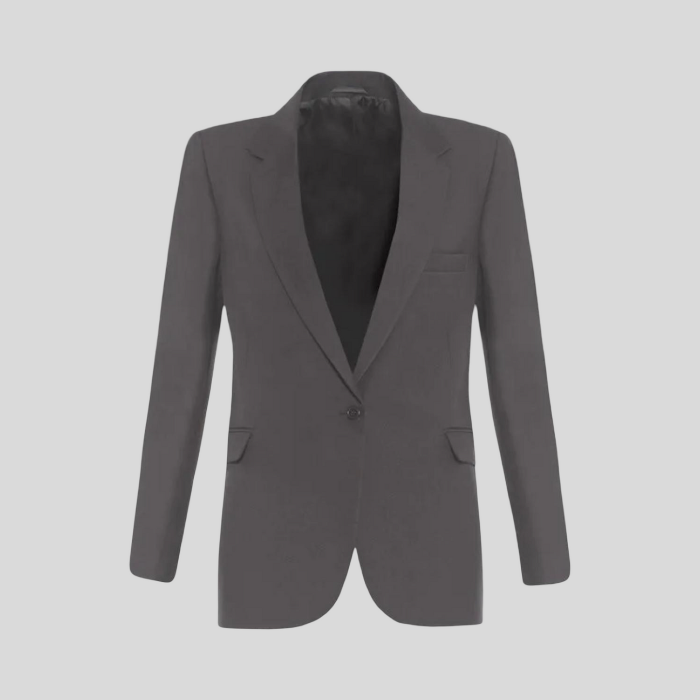 Plain Grey Girls Fitted Blazer