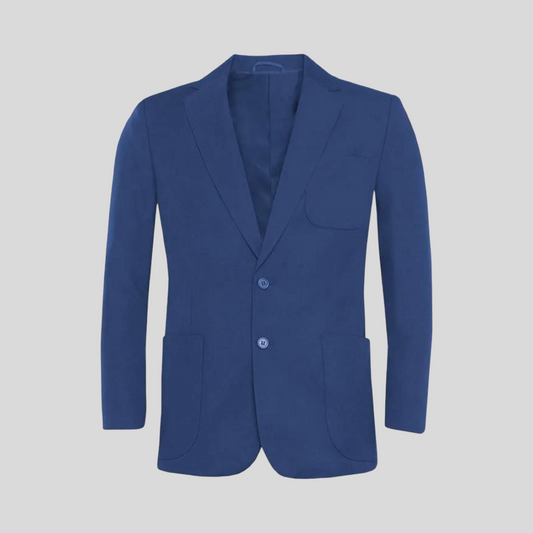 Plain Royal Blue Square Pocket Blazer