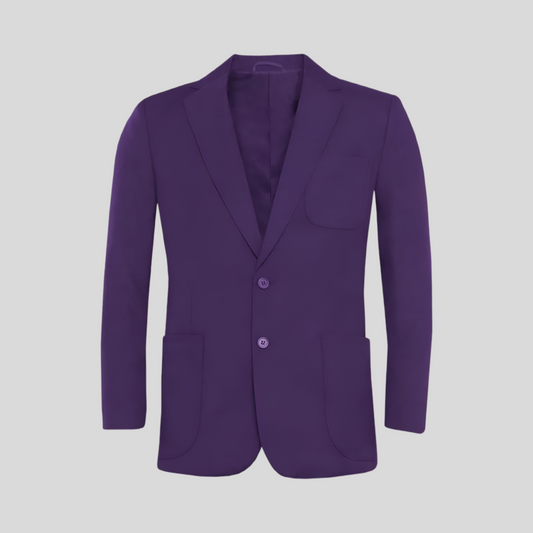 Plain Purple Square Pocket Blazer