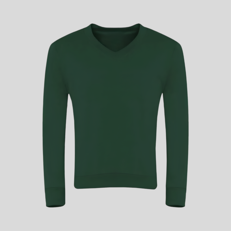 Bottle Green V-Neck Sweatshirt