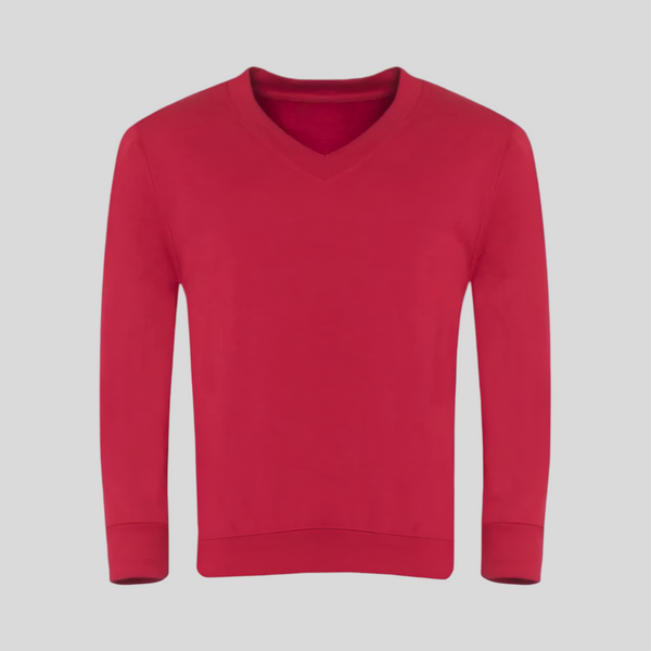 Red V-Neck Sweatshirt