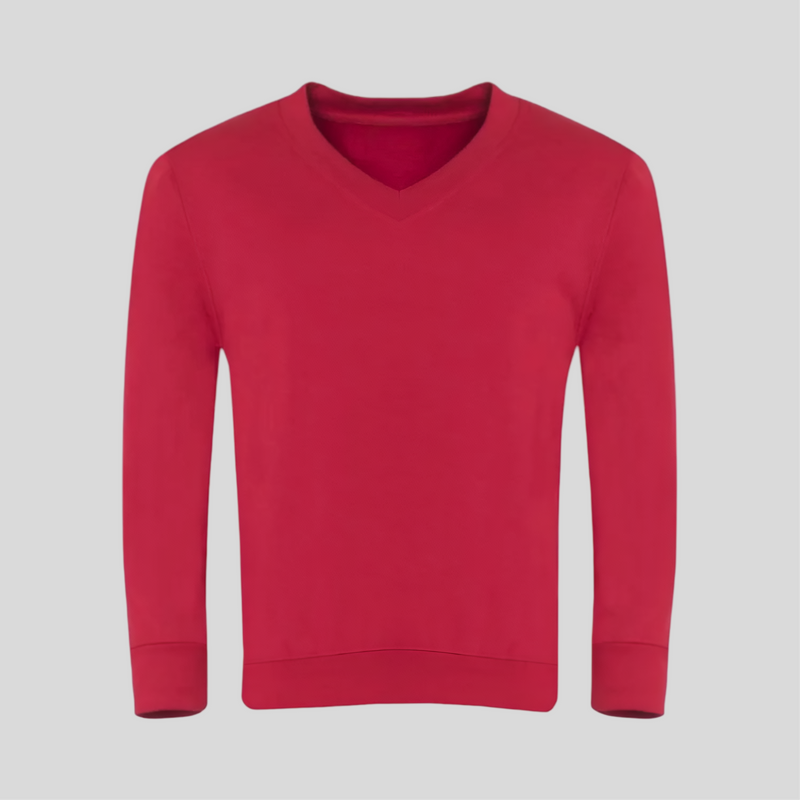 Red V-Neck Sweatshirt