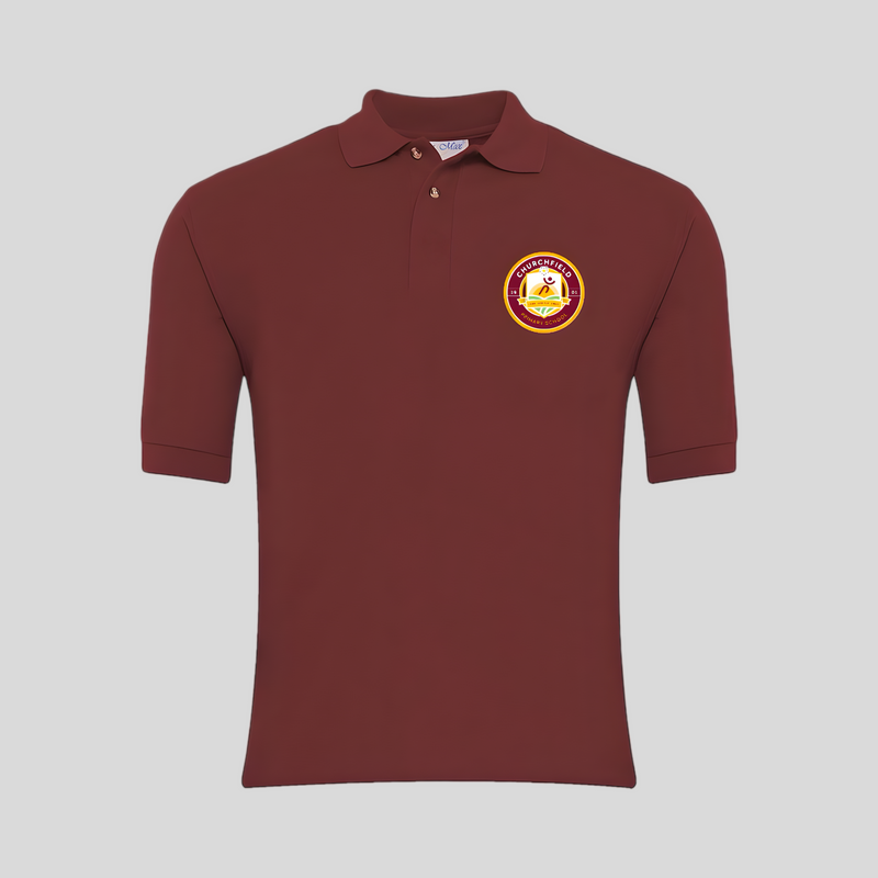 Churchfield Primary School Maroon Polo Shirt