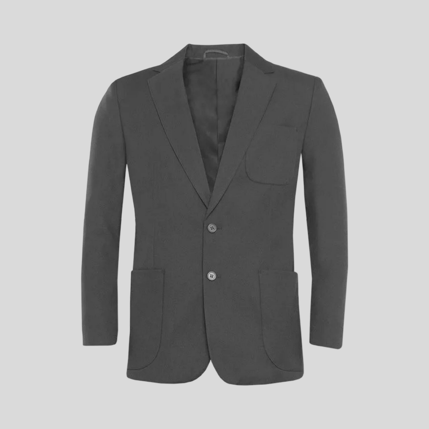 Plain Grey Square Pocket Blazer