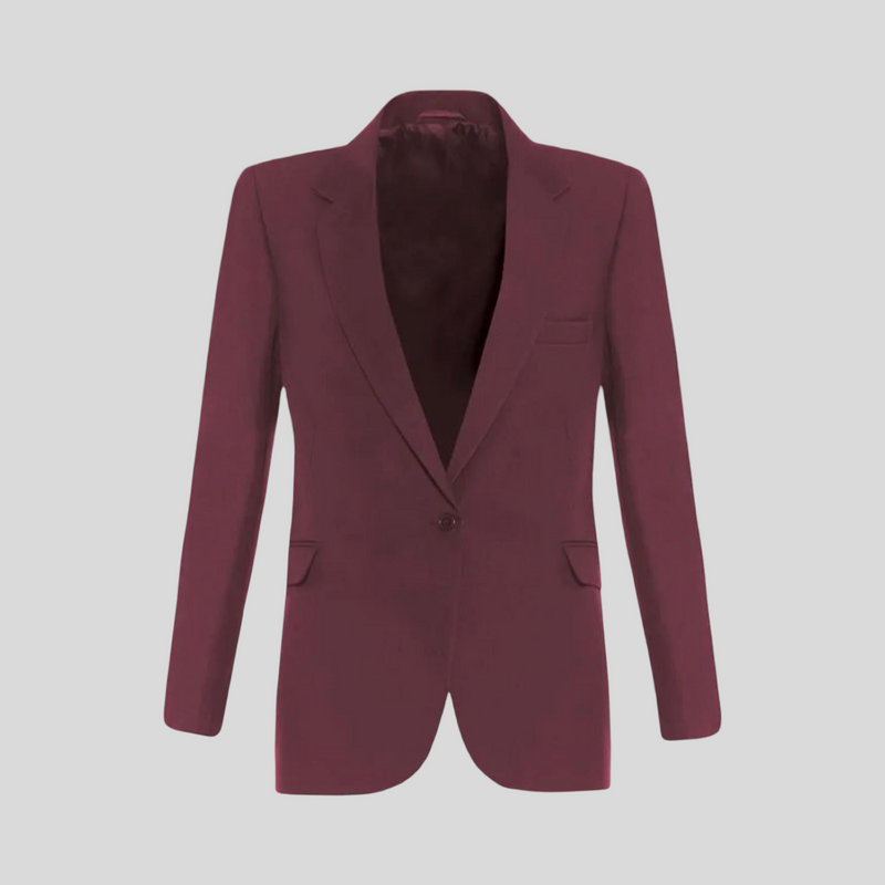 Plain Maroon Girls Fitted Blazer