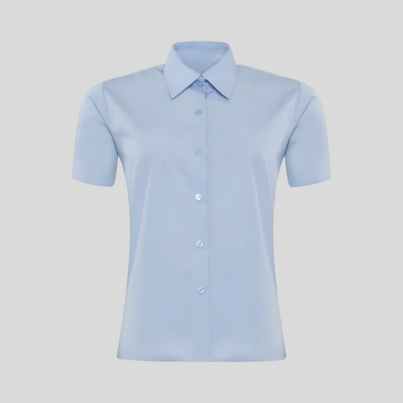 Plain Girls Sky Blue Blouse (Twin Pack)