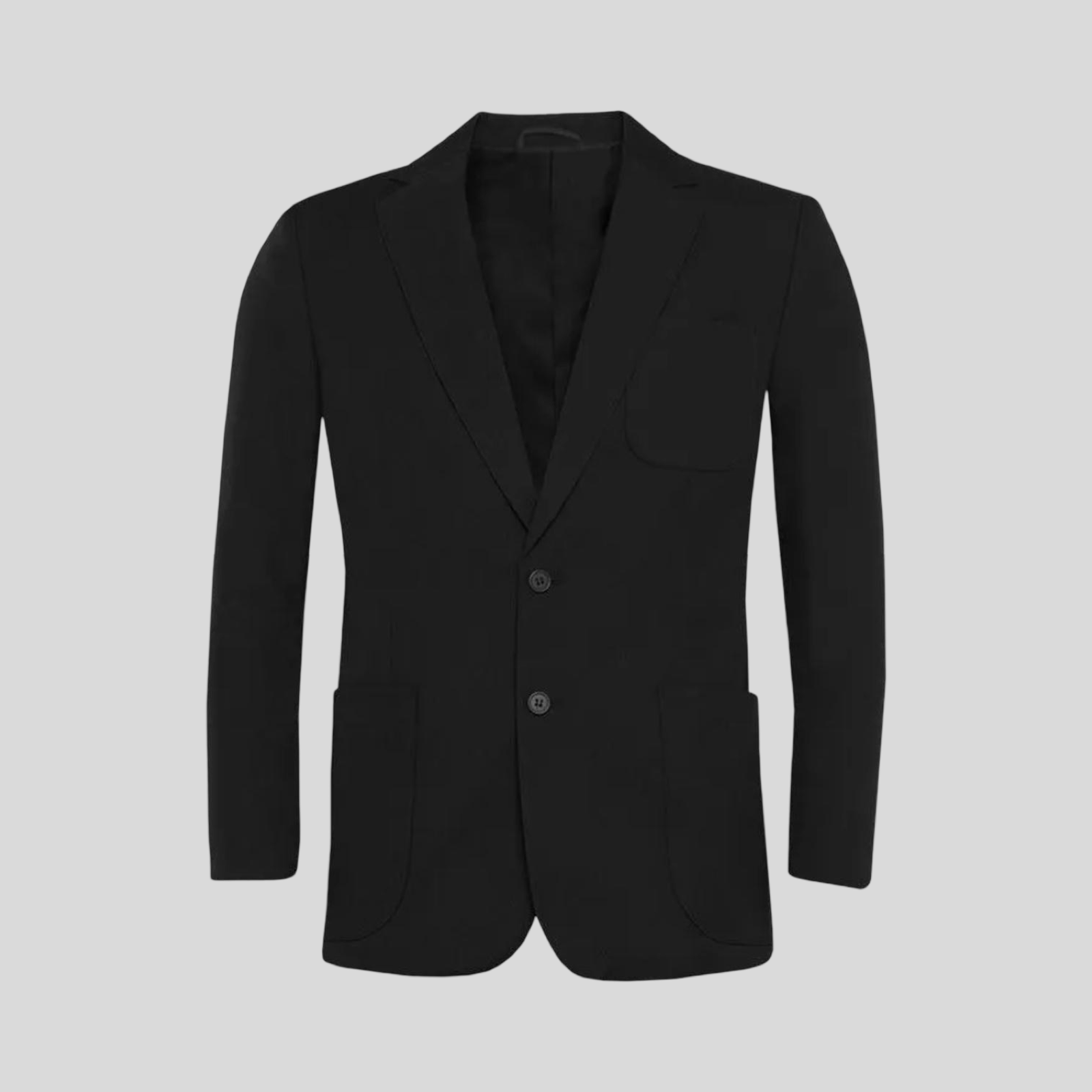 Plain Black Square Pocket Blazer