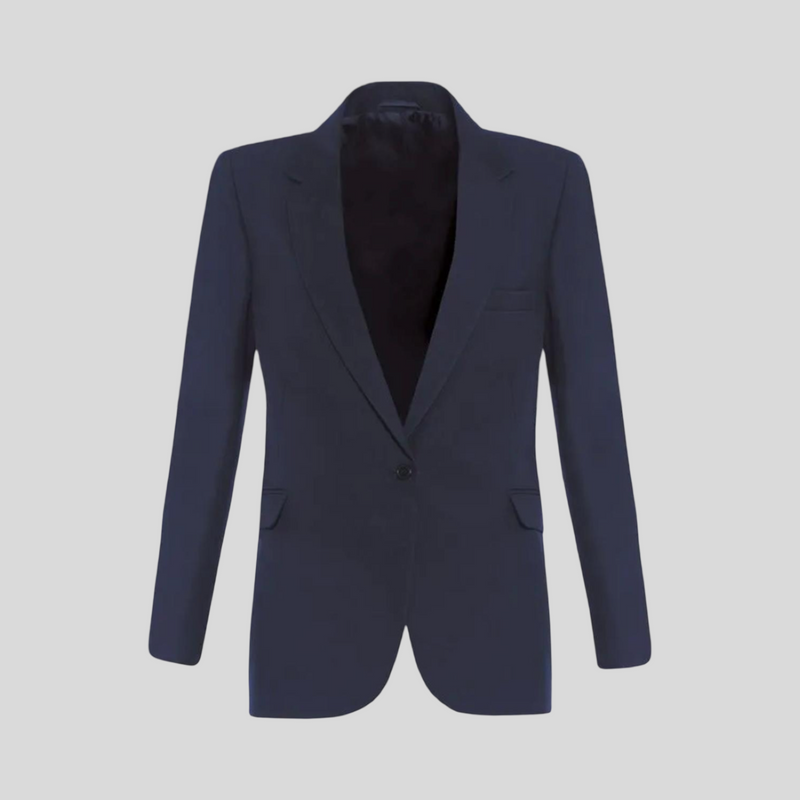 Plain Navy Girls Fitted Blazer