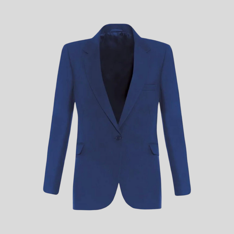 Plain Royal Blue Girls Fitted Blazer