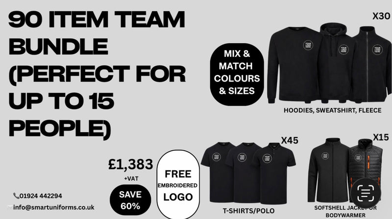 90 ITEM TEAM BUNDLE (PERFECT FOR A TEAM UP TO 15 PEOPLE)
