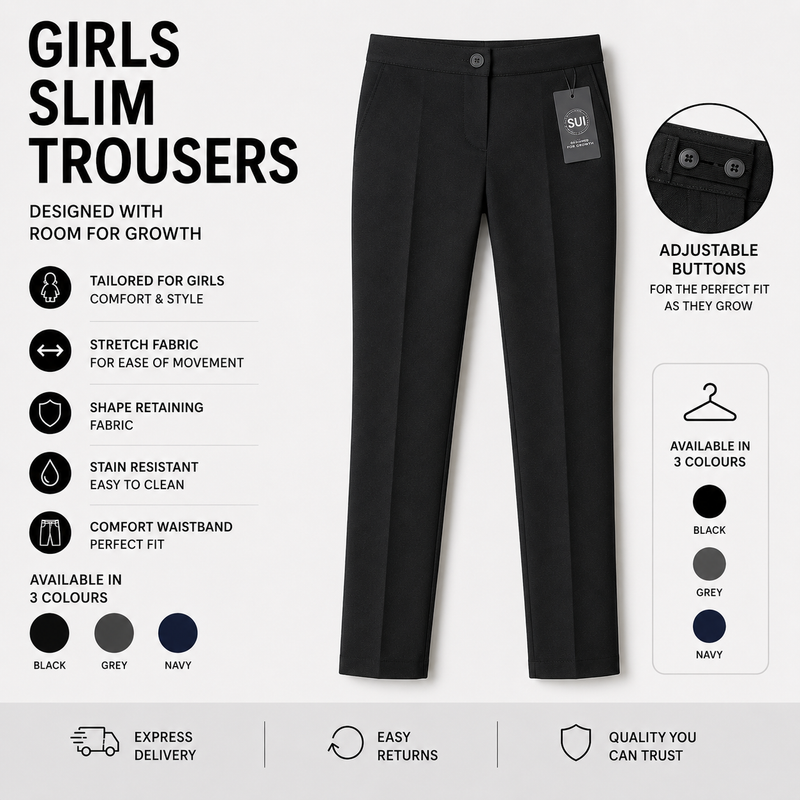 Girls Slim Trousers