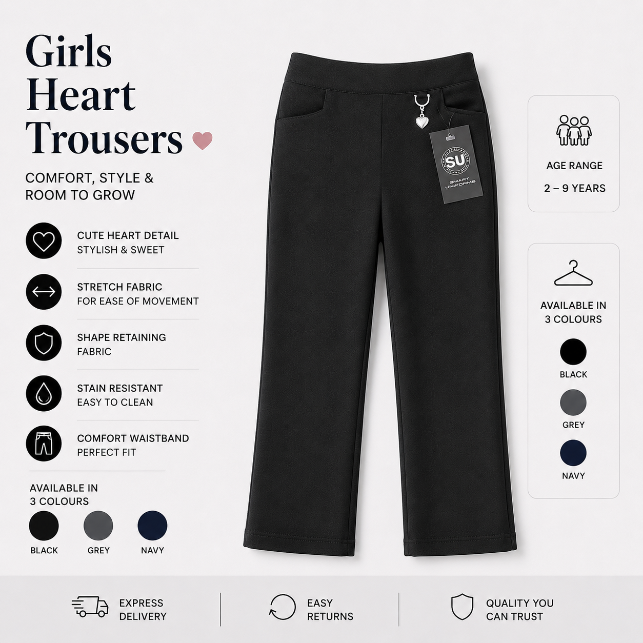 Girls Heart Trousers