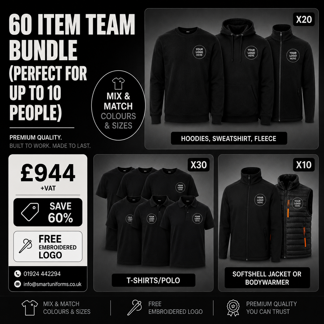 60 ITEM TEAM BUNDLE (PERFECT FOR A TEAM UP TO 10 PEOPLE)
