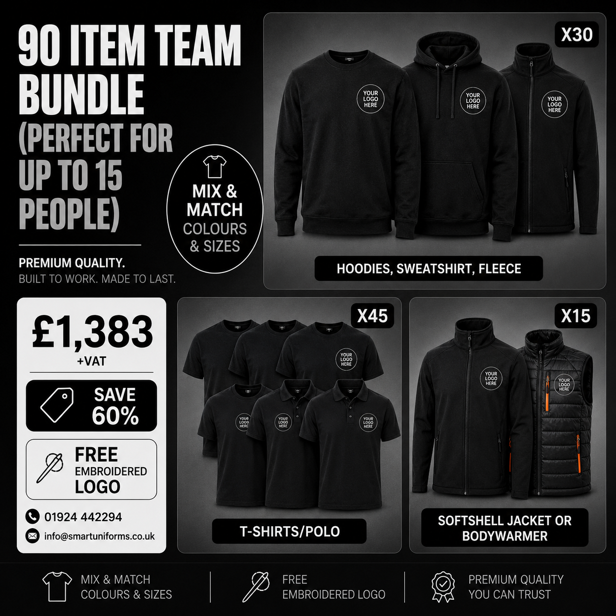 90 ITEM TEAM BUNDLE (PERFECT FOR A TEAM UP TO 15 PEOPLE)