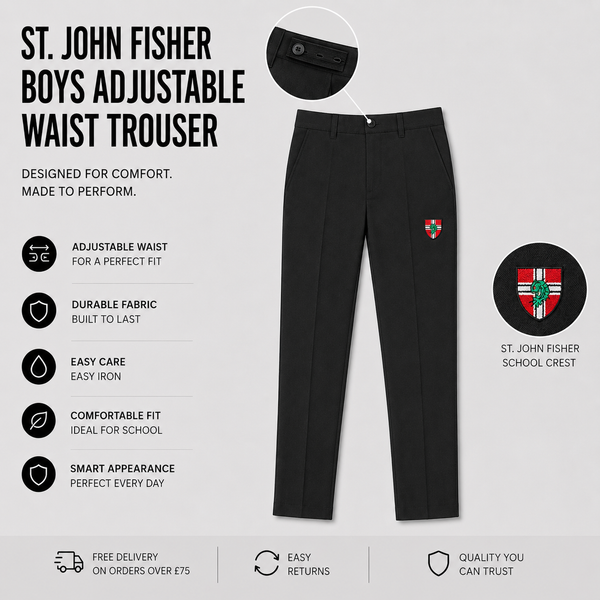 St John Fisher Boys Adjustable Waist Trouser