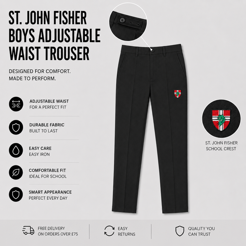 St John Fisher Boys Adjustable Waist Trouser