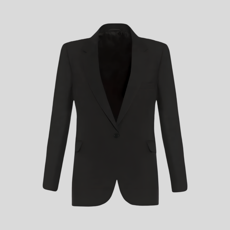 Plain Black Girls Fitted Blazer